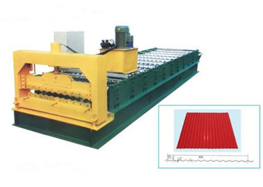 ประเทศจีน Steel Galvanized Roof Roll Forming Machine For Making 0.3 - 0.8mm Thickness Tile ผู้ผลิต