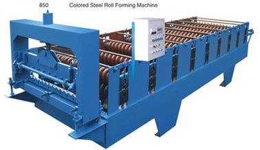 ประเทศจีน Intelligent Blue Color Wall Panel Roll Forming Machine With PLC Control System ผู้ผลิต