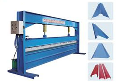 ประเทศจีน Blue Color 4m Width Hydraulic Sheet Bending Machine For Galvanized Steel Coil ผู้ผลิต