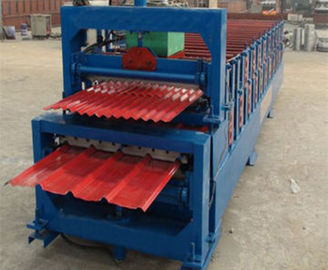 ประเทศจีน Automatic Corrugated Double Layer Roll Forming Machine With Manual Decoiler ผู้ผลิต