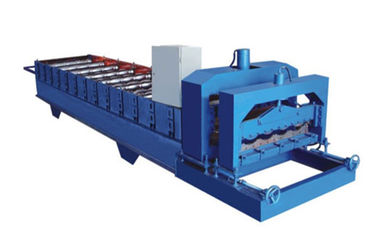ประเทศจีน 380V 60HZ Blue Glazed Tile Roll Forming Machine Making 828mm Waveform Tile ผู้ผลิต